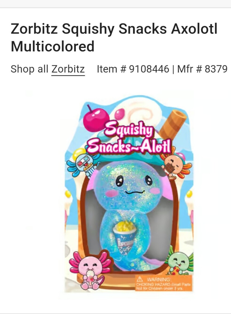 Squishy Snacks Axolotl SPRINKLES
